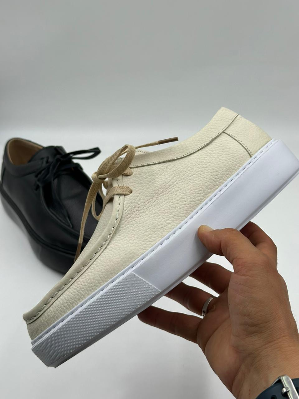 Mocassin cuir grainé plateforme - vue semelle latérale