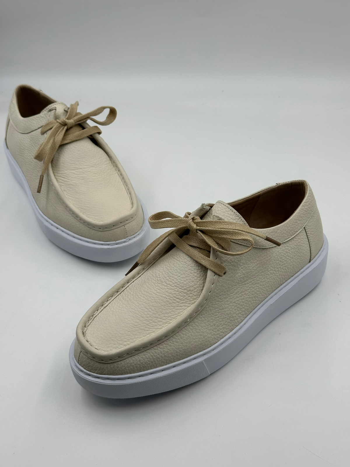 Mocassin cuir grainé plateforme - vue de face