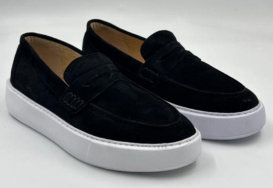 Loafer daim semelle plateforme – vue de trois quarts