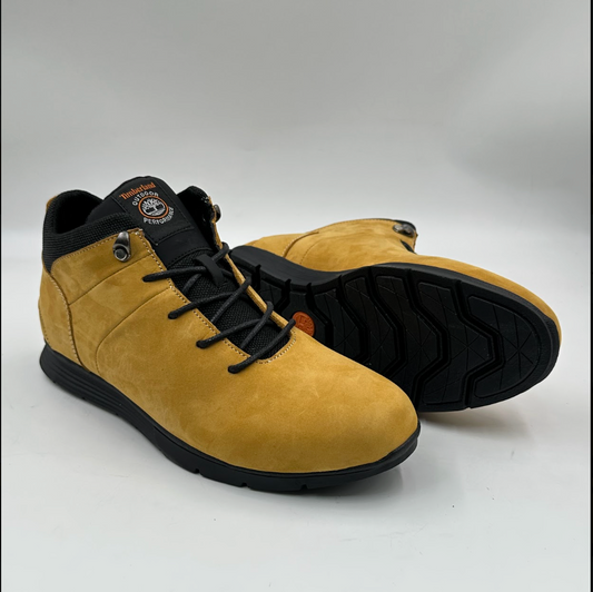 Boots nubuck semelle crantée - coloris blé et vue semelle